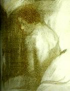 kathe kollwitz kvinnlig ryggakt oil painting